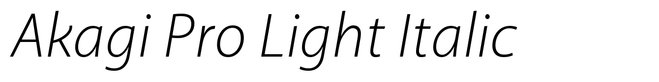 Akagi Pro Light Italic